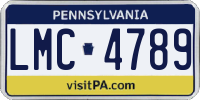 PA license plate LMC4789