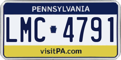 PA license plate LMC4791