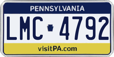 PA license plate LMC4792