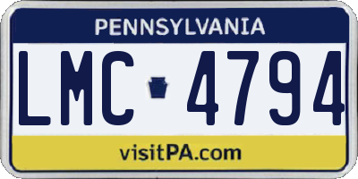 PA license plate LMC4794