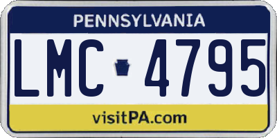 PA license plate LMC4795