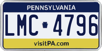 PA license plate LMC4796