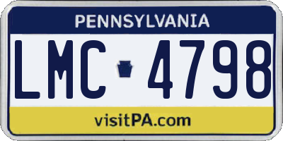 PA license plate LMC4798