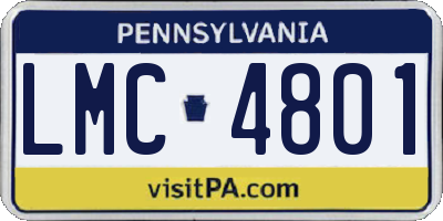 PA license plate LMC4801