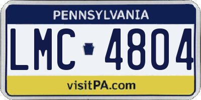 PA license plate LMC4804