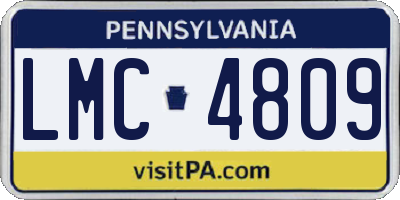 PA license plate LMC4809