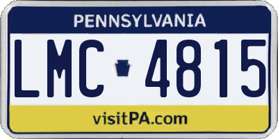 PA license plate LMC4815