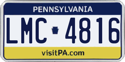 PA license plate LMC4816