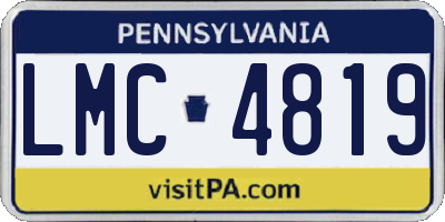 PA license plate LMC4819