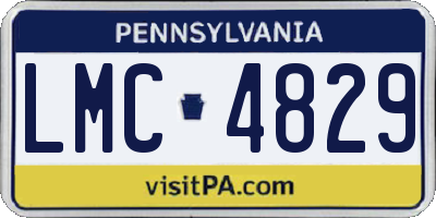 PA license plate LMC4829
