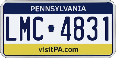 PA license plate LMC4831