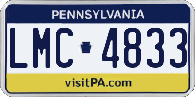 PA license plate LMC4833