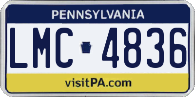 PA license plate LMC4836