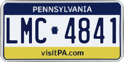 PA license plate LMC4841