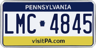 PA license plate LMC4845