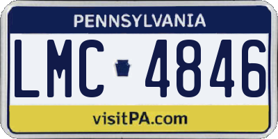 PA license plate LMC4846