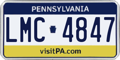 PA license plate LMC4847