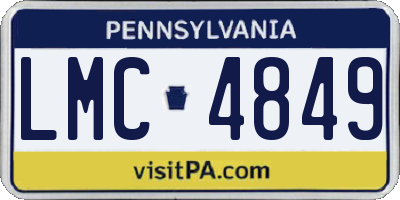 PA license plate LMC4849