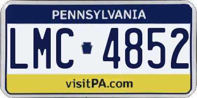 PA license plate LMC4852