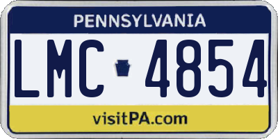PA license plate LMC4854