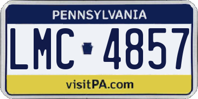 PA license plate LMC4857