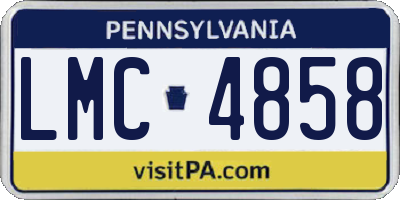 PA license plate LMC4858