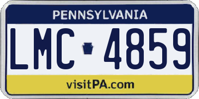 PA license plate LMC4859