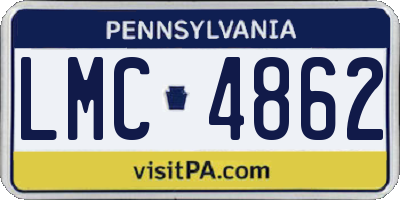 PA license plate LMC4862