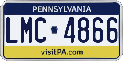 PA license plate LMC4866