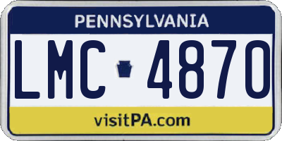 PA license plate LMC4870