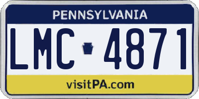 PA license plate LMC4871