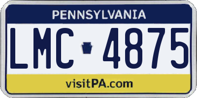 PA license plate LMC4875