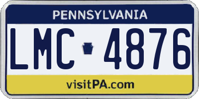 PA license plate LMC4876