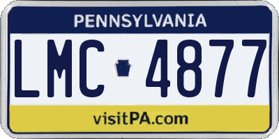 PA license plate LMC4877