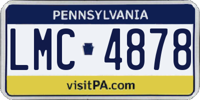 PA license plate LMC4878