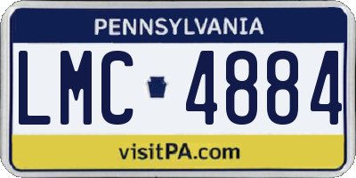 PA license plate LMC4884