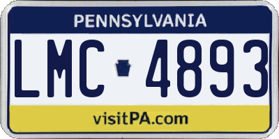 PA license plate LMC4893