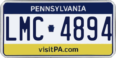 PA license plate LMC4894