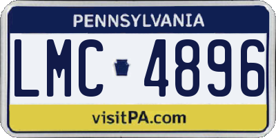 PA license plate LMC4896