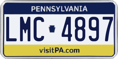 PA license plate LMC4897