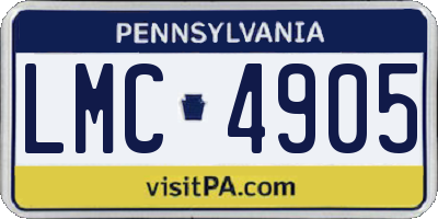 PA license plate LMC4905