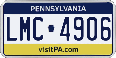 PA license plate LMC4906