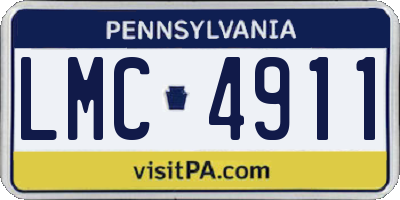 PA license plate LMC4911