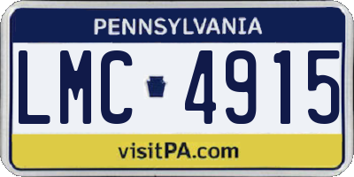 PA license plate LMC4915
