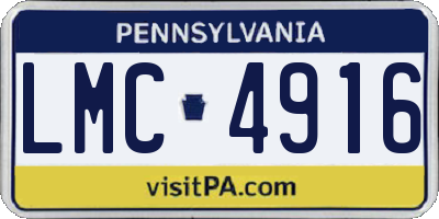PA license plate LMC4916