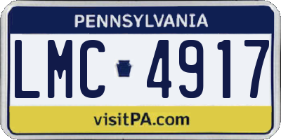 PA license plate LMC4917