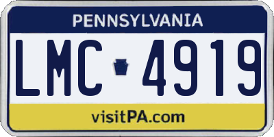 PA license plate LMC4919