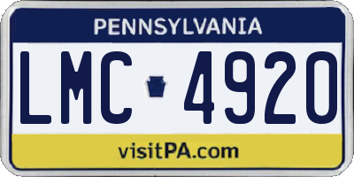 PA license plate LMC4920