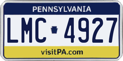PA license plate LMC4927