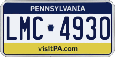 PA license plate LMC4930